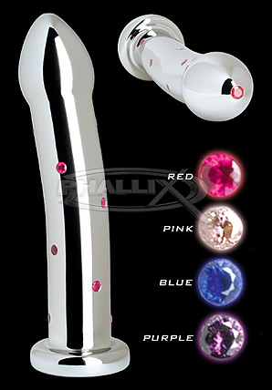 Jewelled Chrome Alloy G-Spot Dildo (pink)